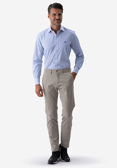 Deep Blue Stripe Poplin Shirt