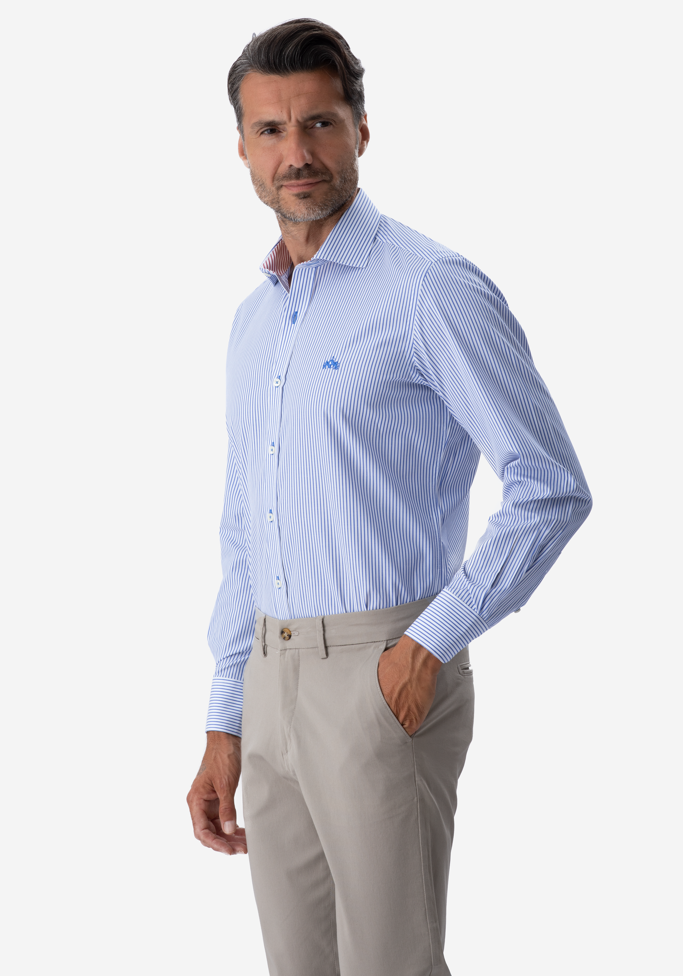 Deep Blue Stripe Poplin Shirt