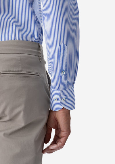 Deep Blue Stripe Poplin Shirt