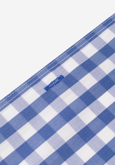 Deep Blue Checked Basket Weave Shirt
