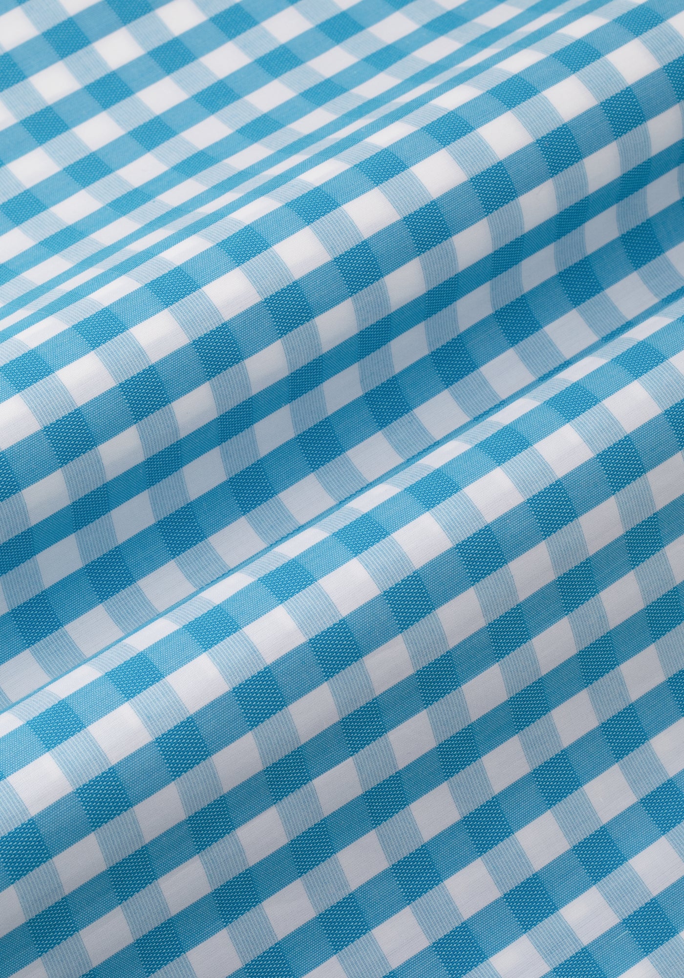 Aqua Blue Checked Basket Weave Shirt