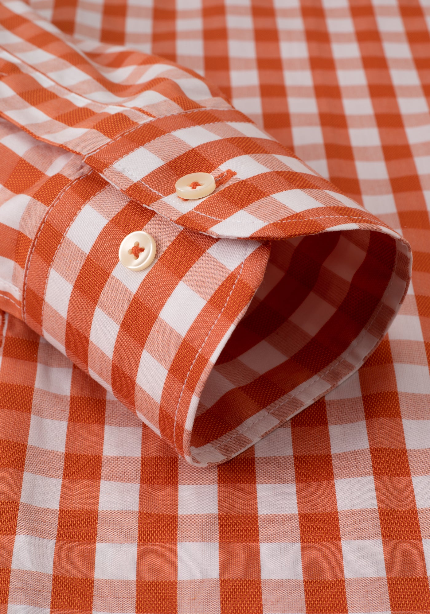 Sienna Orange Checked Basket Weave Shirt