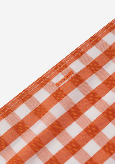 Sienna Orange Checked Basket Weave Shirt