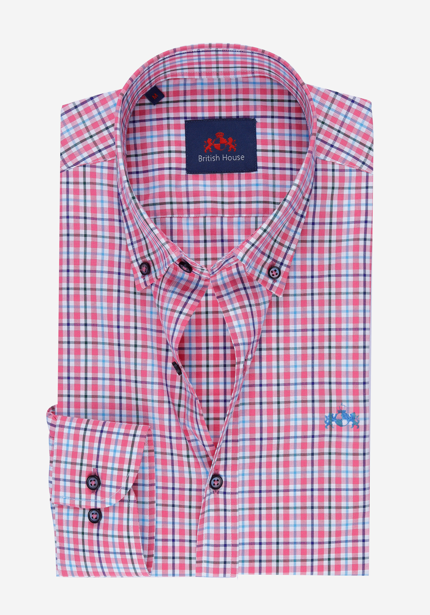 Light Pink Checked Poplin Shirt