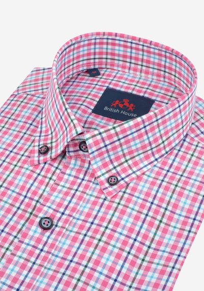 Light Pink Checked Poplin Shirt