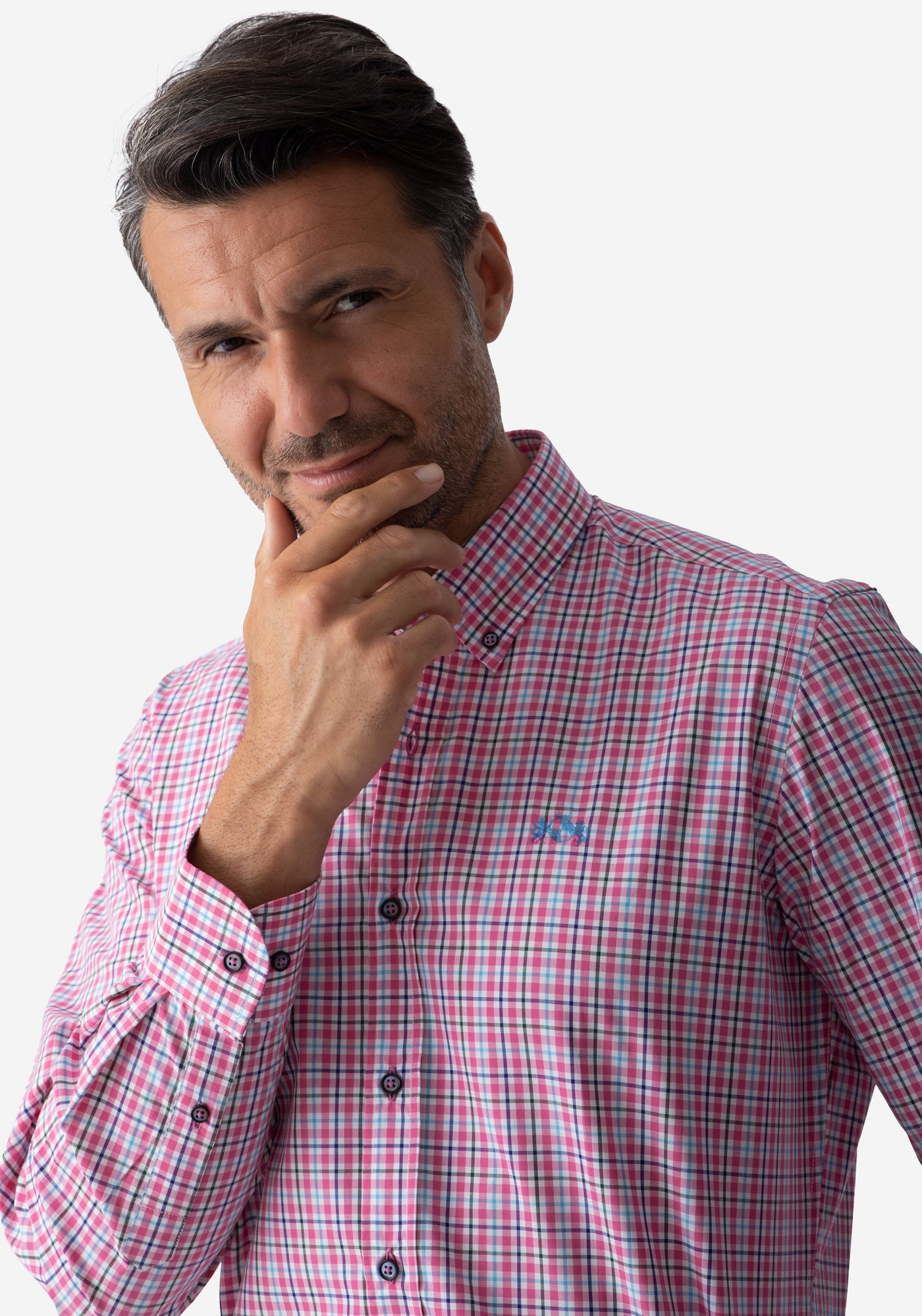Light Pink Checked Poplin Shirt