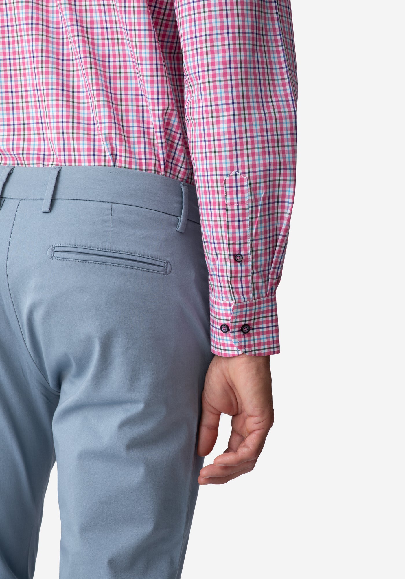 Light Pink Checked Poplin Shirt