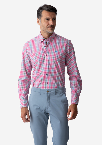 Light Pink Checked Poplin Shirt