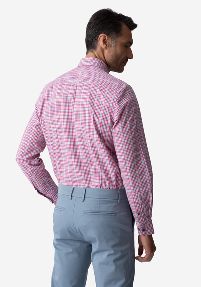 Light Pink Checked Poplin Shirt