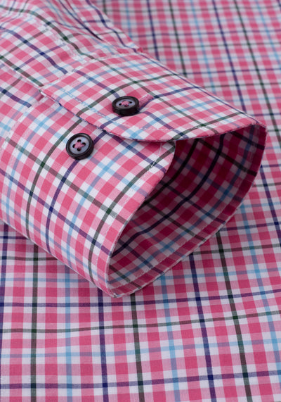 Light Pink Checked Poplin Shirt