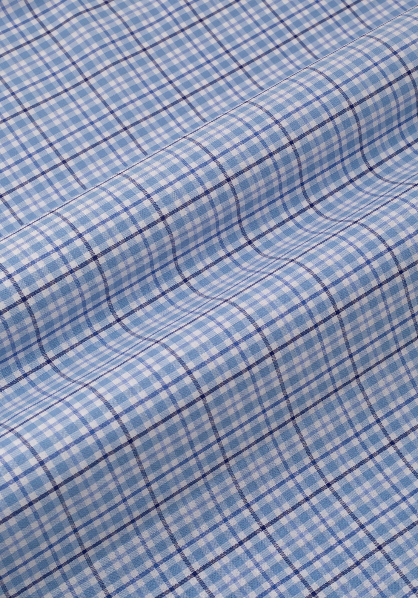 Sky Blue Checked Poplin Shirt