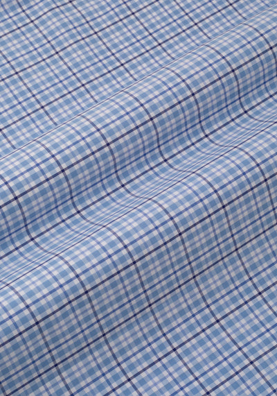 Sky Blue Checked Poplin Shirt