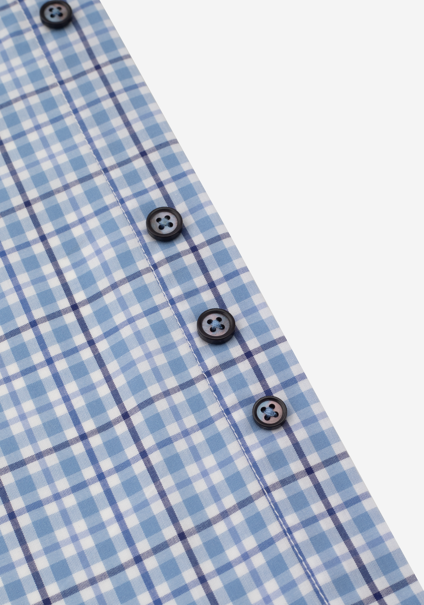 Sky Blue Checked Poplin Shirt
