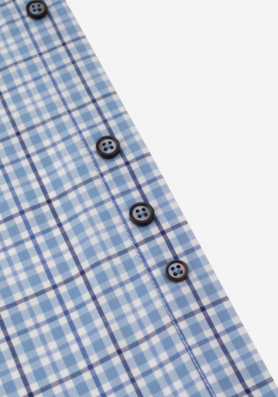 Sky Blue Checked Poplin Shirt