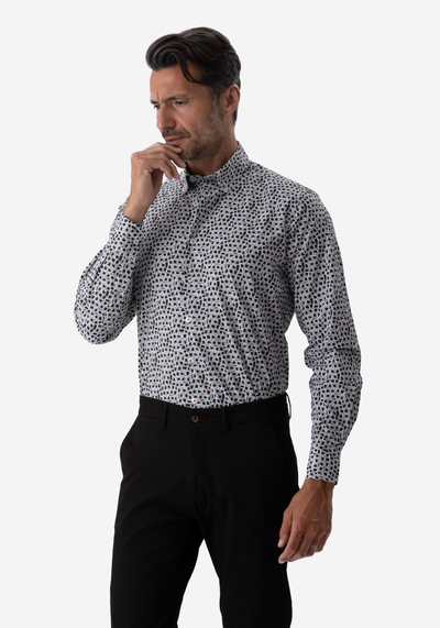 Black White Squares Poplin Shirt