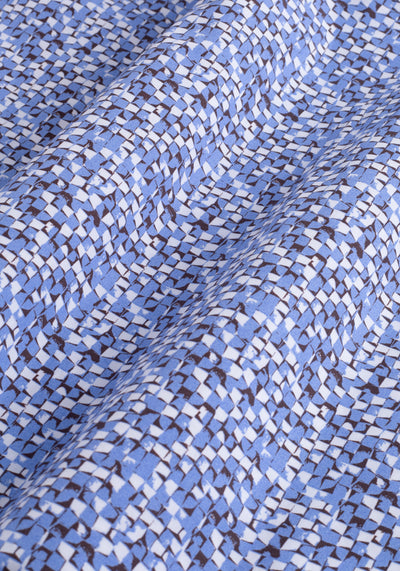 Blue Printed Poplin Shirt