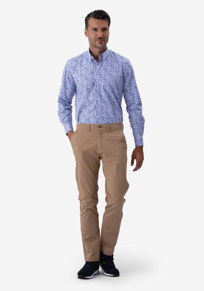 Blue Printed Poplin Shirt