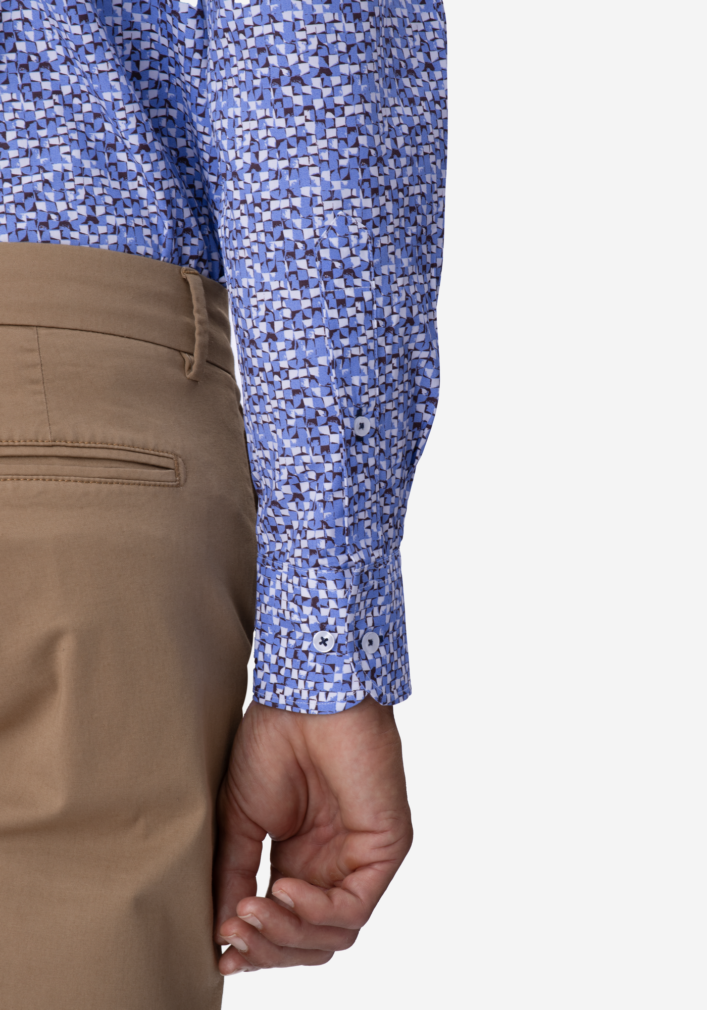 Blue Printed Poplin Shirt
