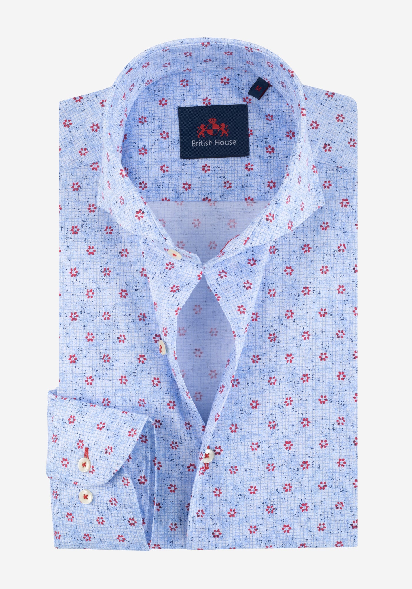 Light Blue Floral Poplin Shirt