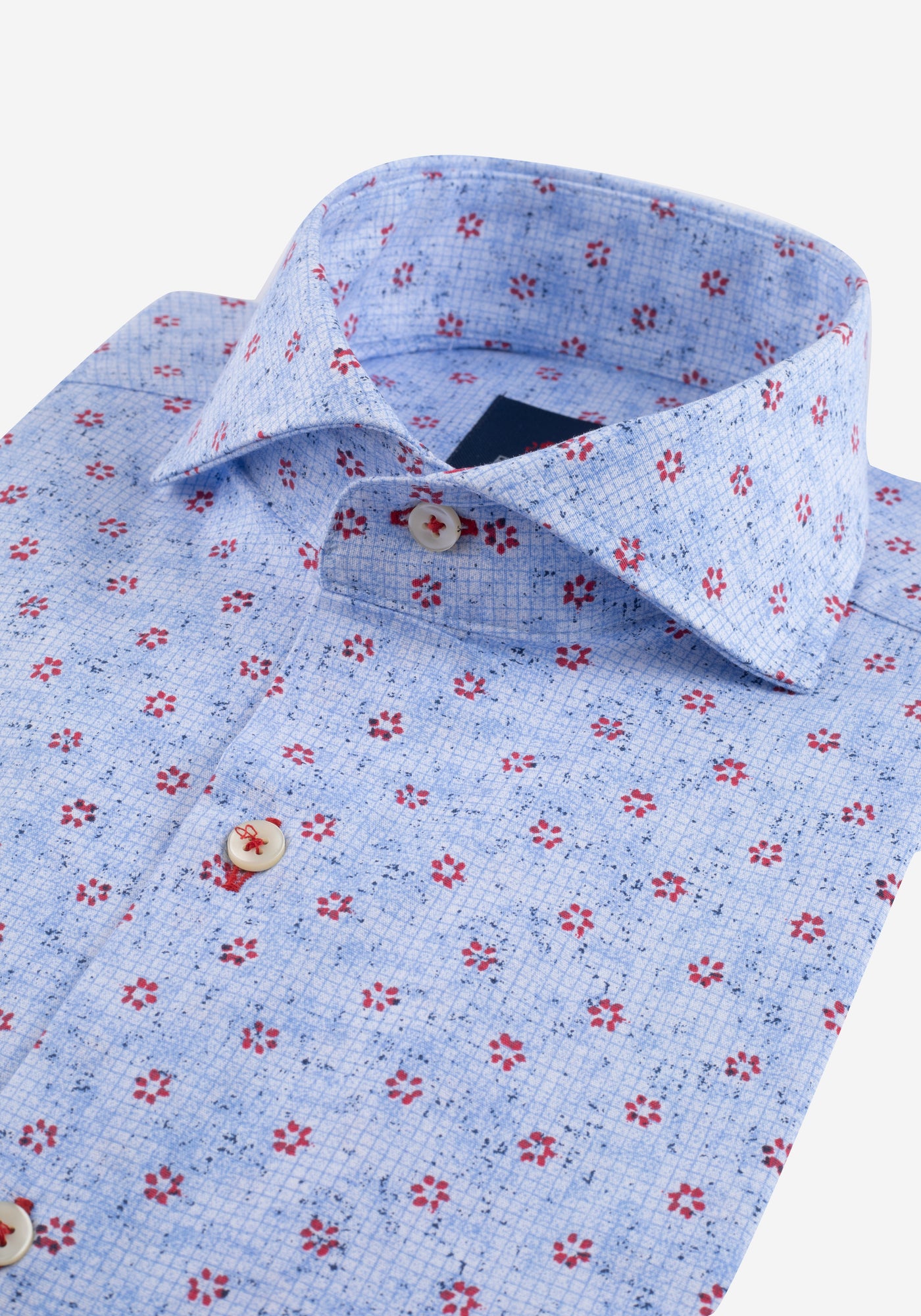 Light Blue Floral Poplin Shirt