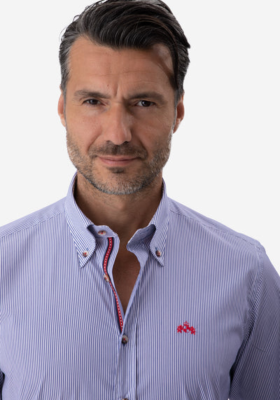 Navy Stripe Poplin Shirt