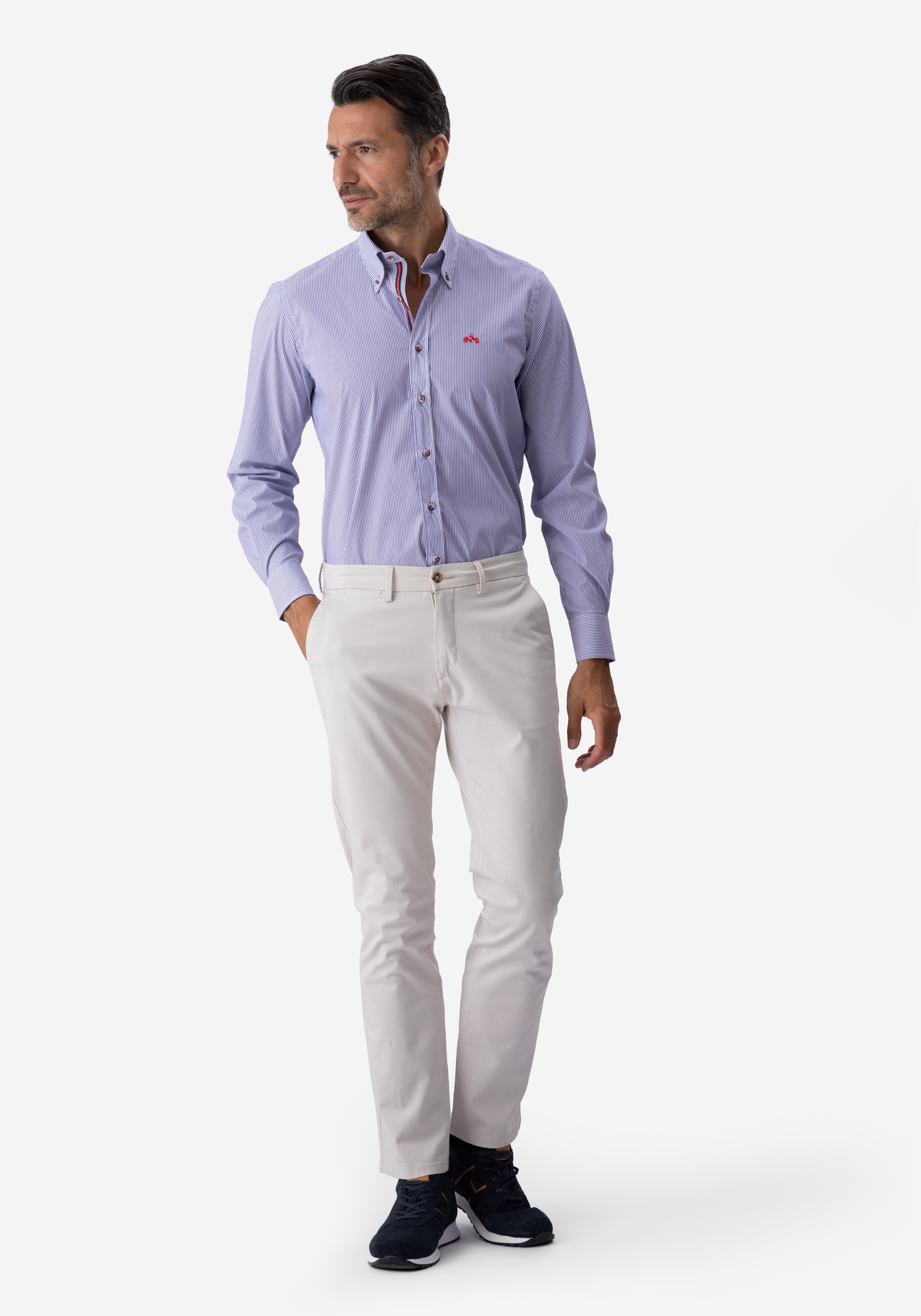 Navy Stripe Poplin Shirt