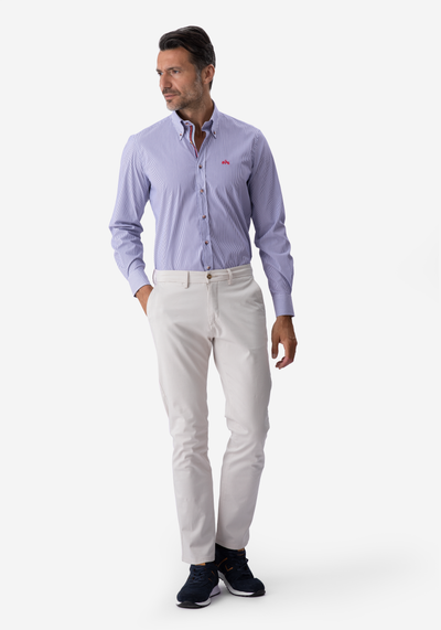 Navy Stripe Poplin Shirt