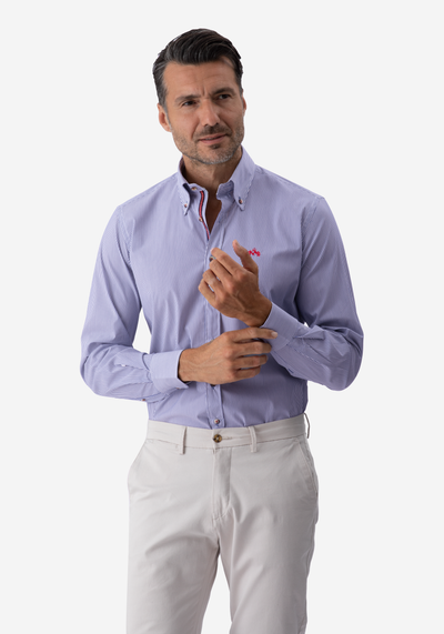 Navy Stripe Poplin Shirt