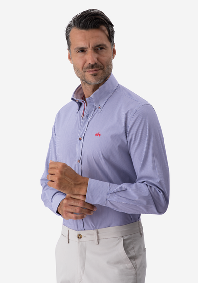Navy Stripe Poplin Shirt