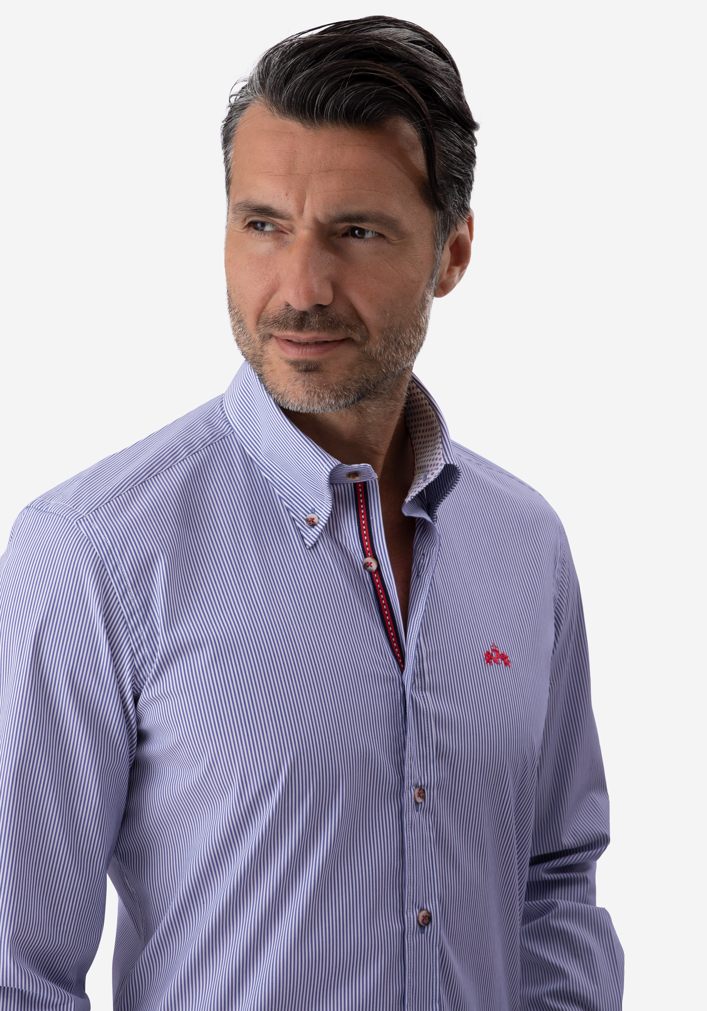 Navy Stripe Poplin Shirt