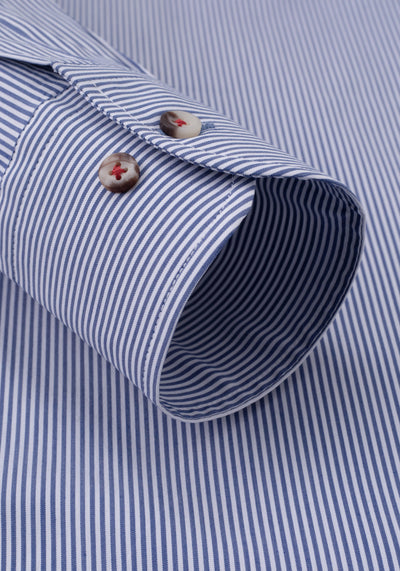 Navy Stripe Poplin Shirt