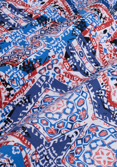 Blue Red Printed Poplin Shirt