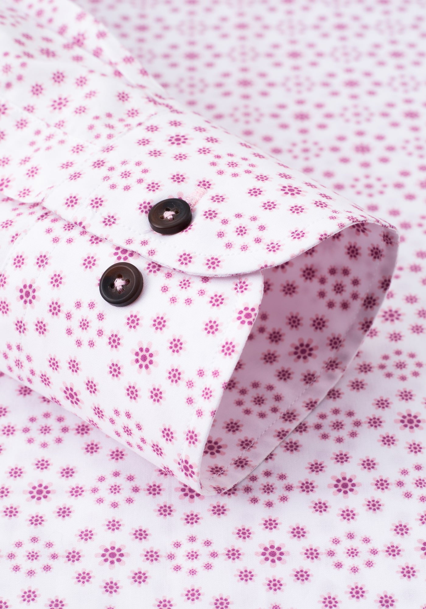 Pink White Printed Slub Shirt