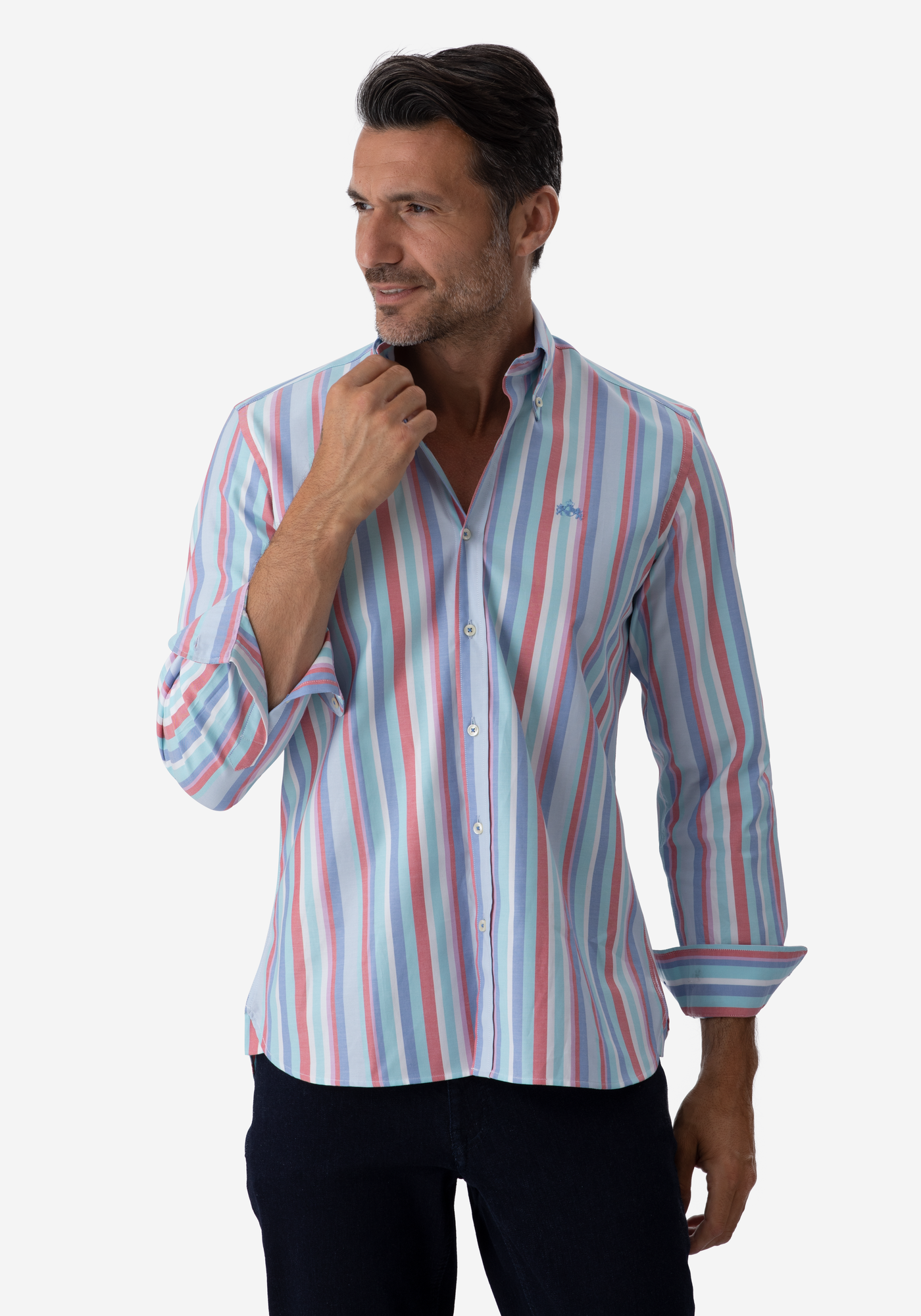 Electric Blue Stripe Oxford Shirt