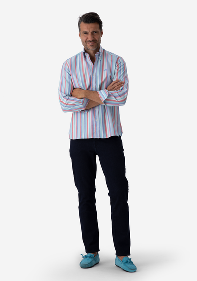 Electric Blue Stripe Oxford Shirt