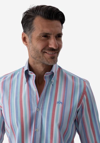 Electric Blue Stripe Oxford Shirt