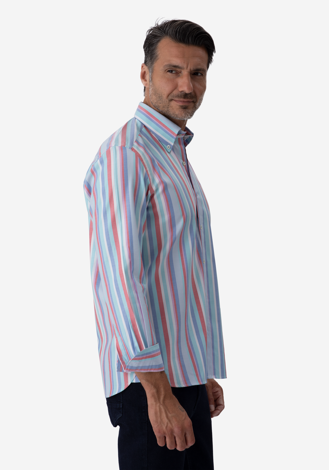 Electric Blue Stripe Oxford Shirt