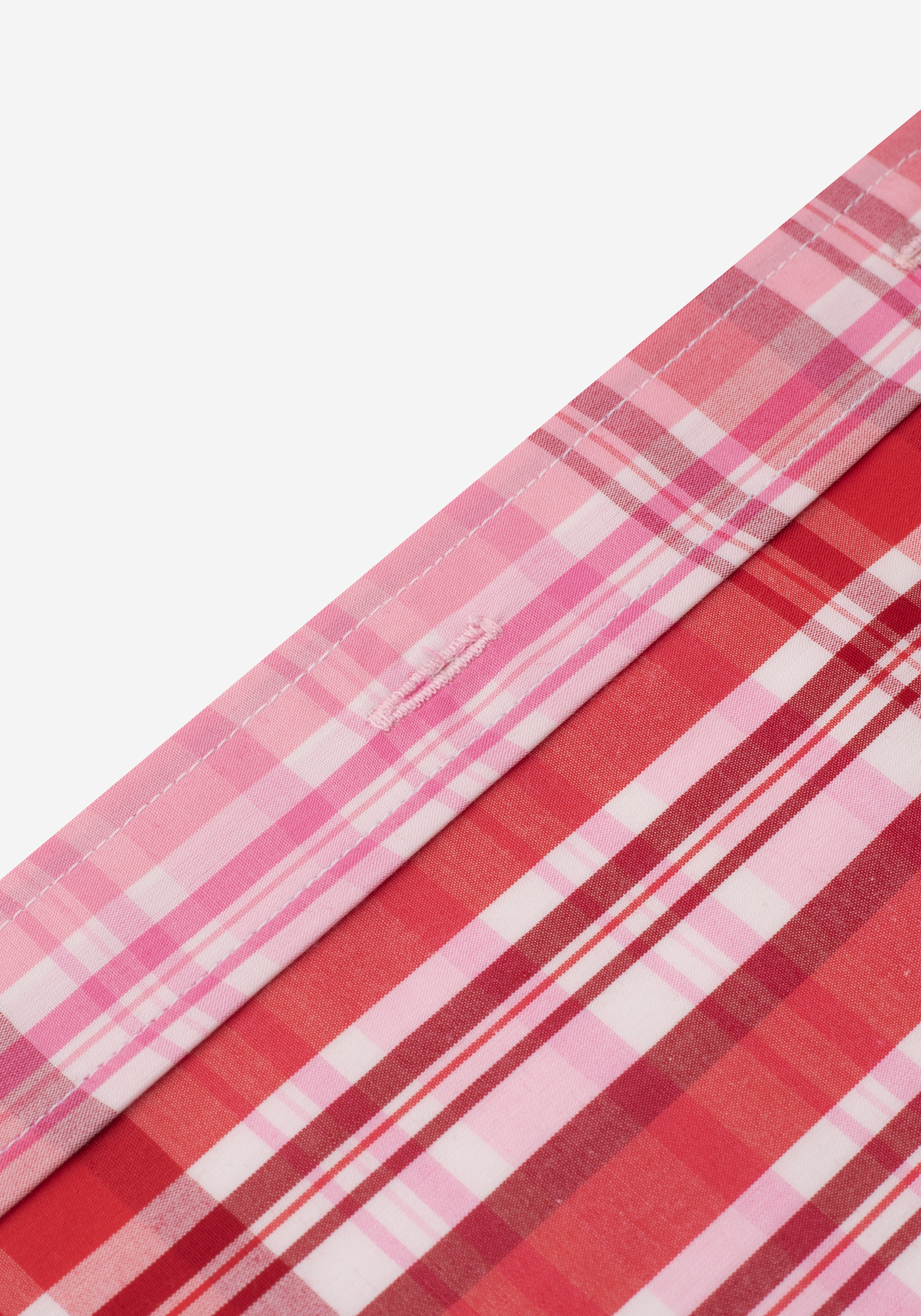 Red Pink Stripe Poplin Shirt - Short Sleeve