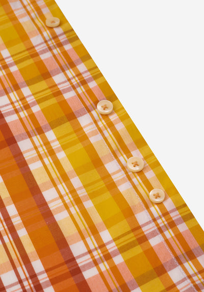 Orange Stripe Poplin Shirt - Short Sleeve