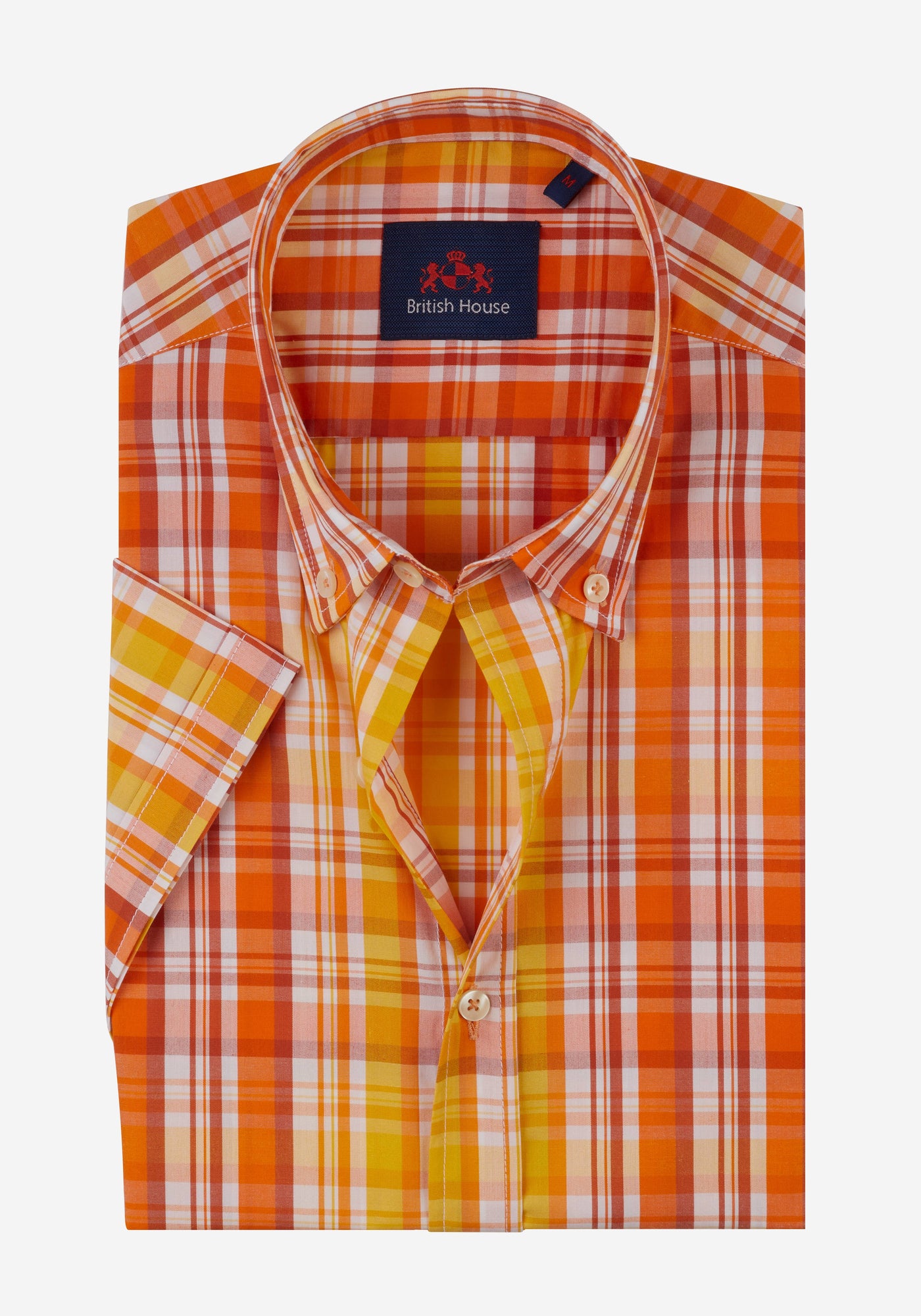 Orange Stripe Poplin Shirt - Short Sleeve