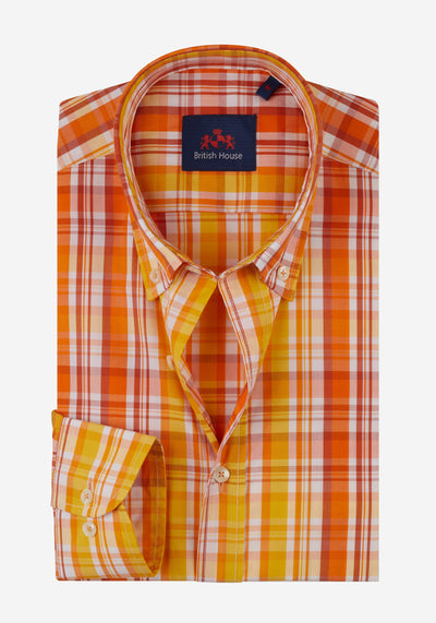 Orange Stripe Poplin Shirt