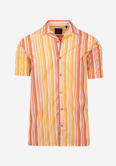 Orange Stripe Resort Shirt - Short Sleeve