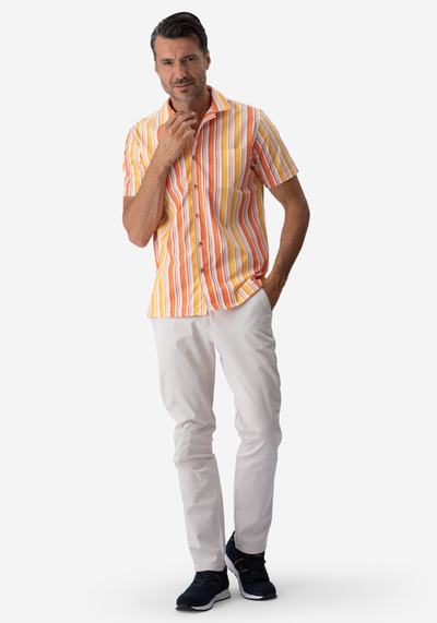 Orange Stripe Resort Shirt - Short Sleeve