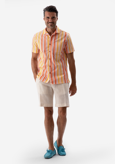 Orange Stripe Resort Shirt - Short Sleeve