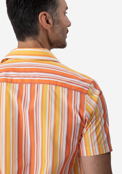 Orange Stripe Resort Shirt - Short Sleeve