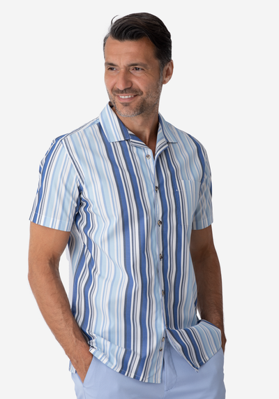 Blue Stripe Resort Shirt - Short Sleeve