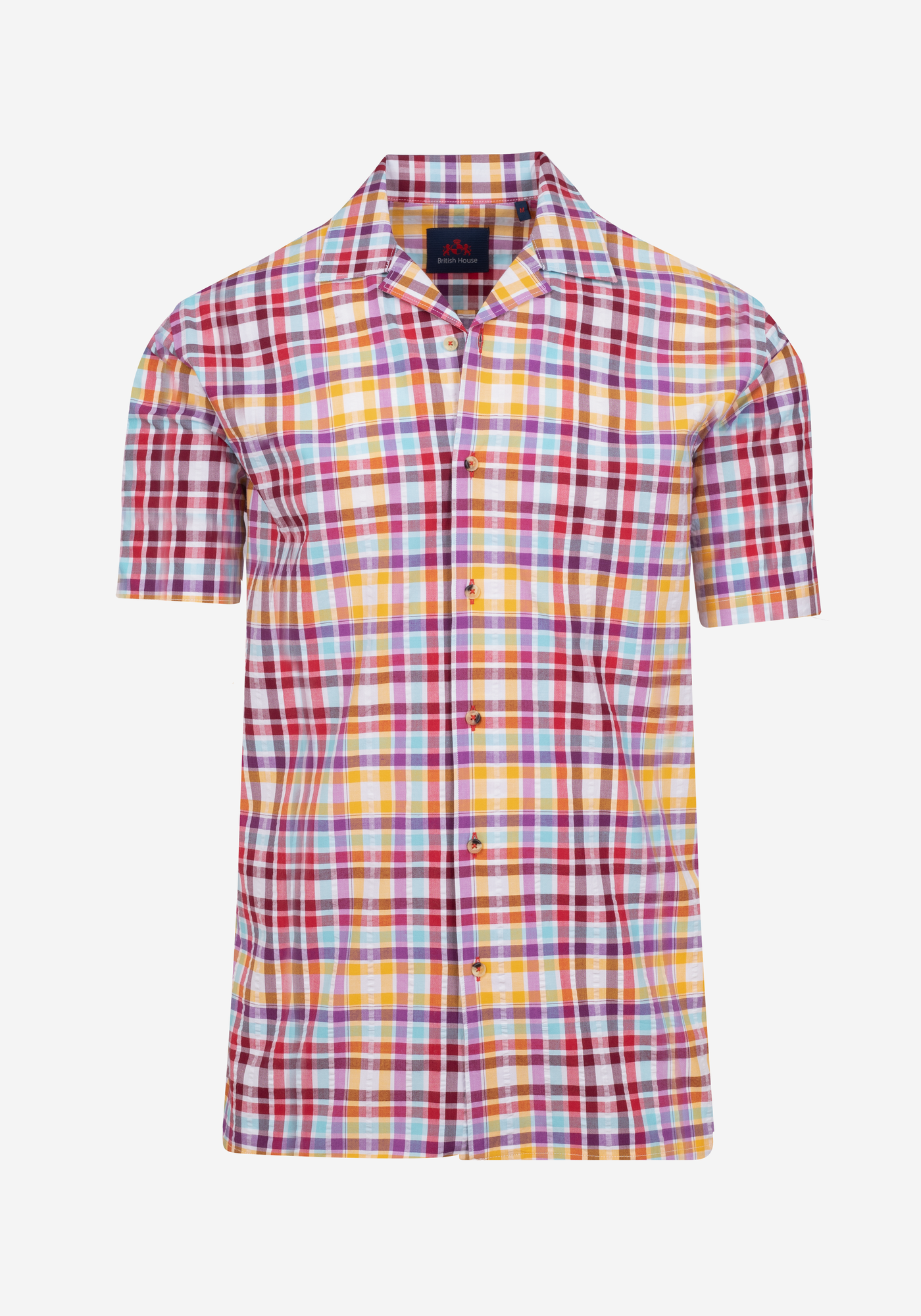 Colorful Stripe Resort Seersucker Shirt - Short Sleeve