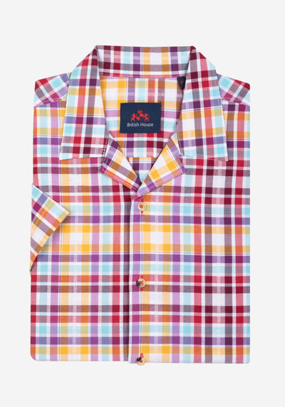 Colorful Stripe Resort Seersucker Shirt - Short Sleeve