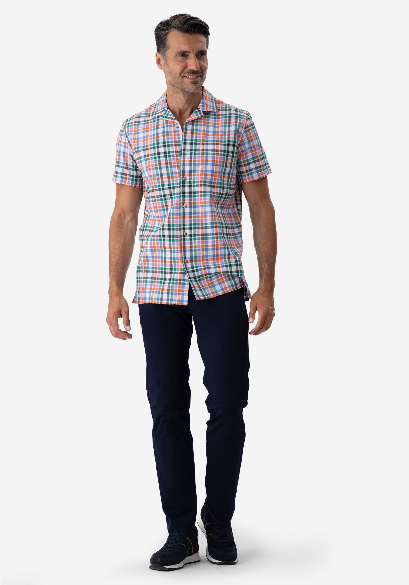 Colorful Stripe Resort Seersucker Shirt - Short Sleeve