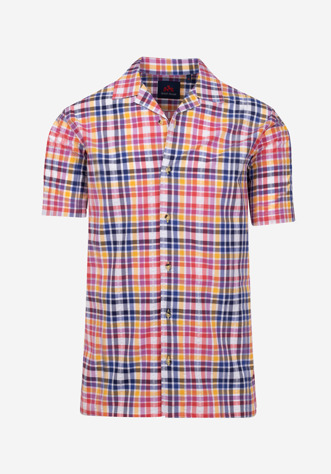 Colorful Stripe Resort Seersucker Shirt - Short Sleeve